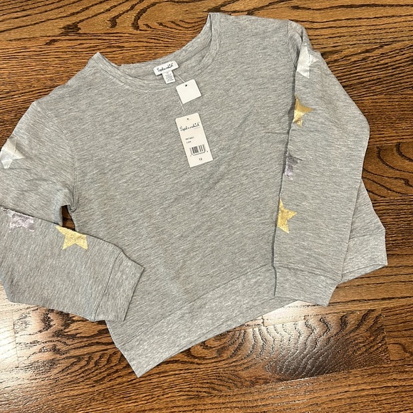 ⭐️ SPLENDID ⭐️ Heather Gray Metallic Stars Super comfy Set size 12 NWT - Picture 4 of 5